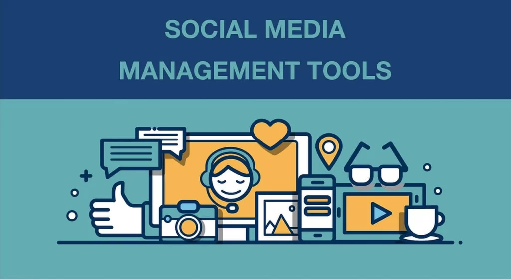 A graphic showcasing the 5 best social media management tools for businesses