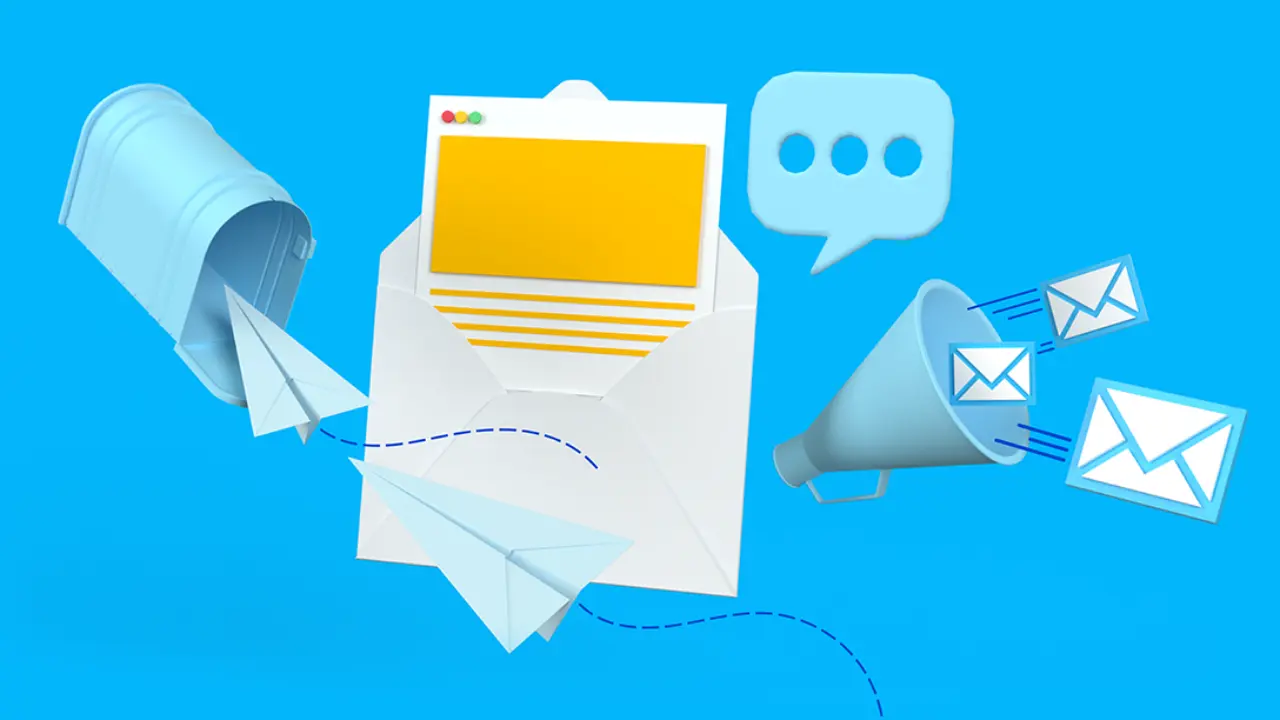 Illustration of a business using email marketing to connect with customers